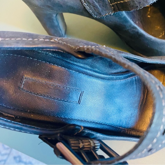 Ecco Black Leather Mary Jane Pumps 37 - Picture 7 of 7